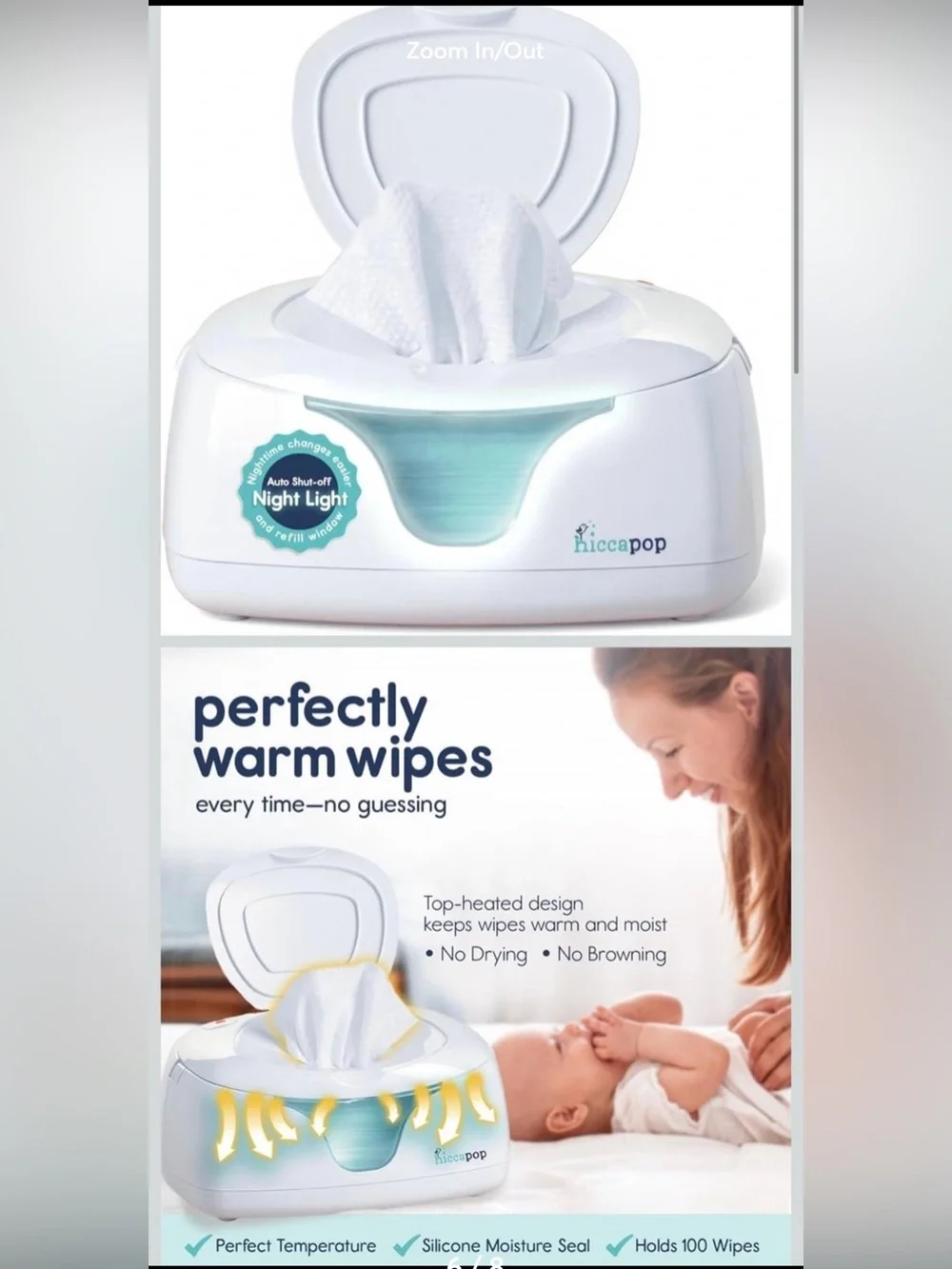 Hiccapop Baby Wipe Warmer and Baby Wet Wipes Dispenser